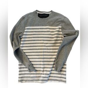 Banana Republic Men's Waffle Knit Long Sleeve Stripe Crewneck Size M Y2K SKU 12